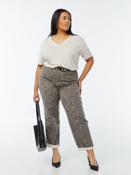 T-shirt basique uni col V - Kiabi