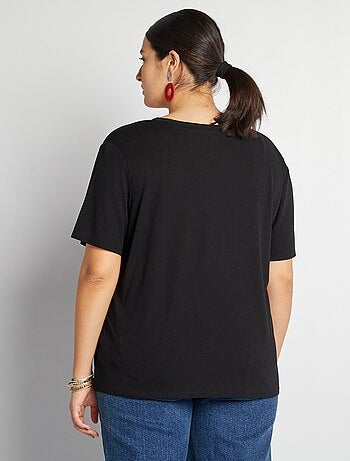 T-shirt basique uni col V