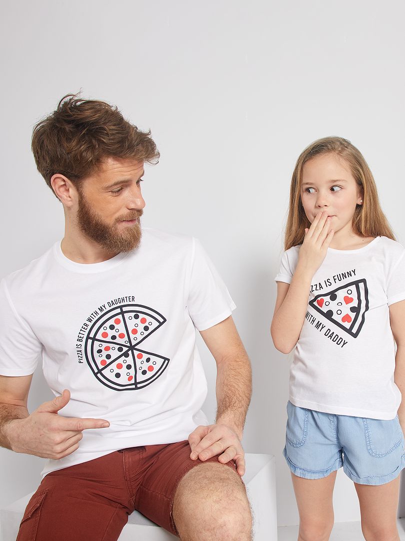 T-shirt blanc pizza - Kiabi