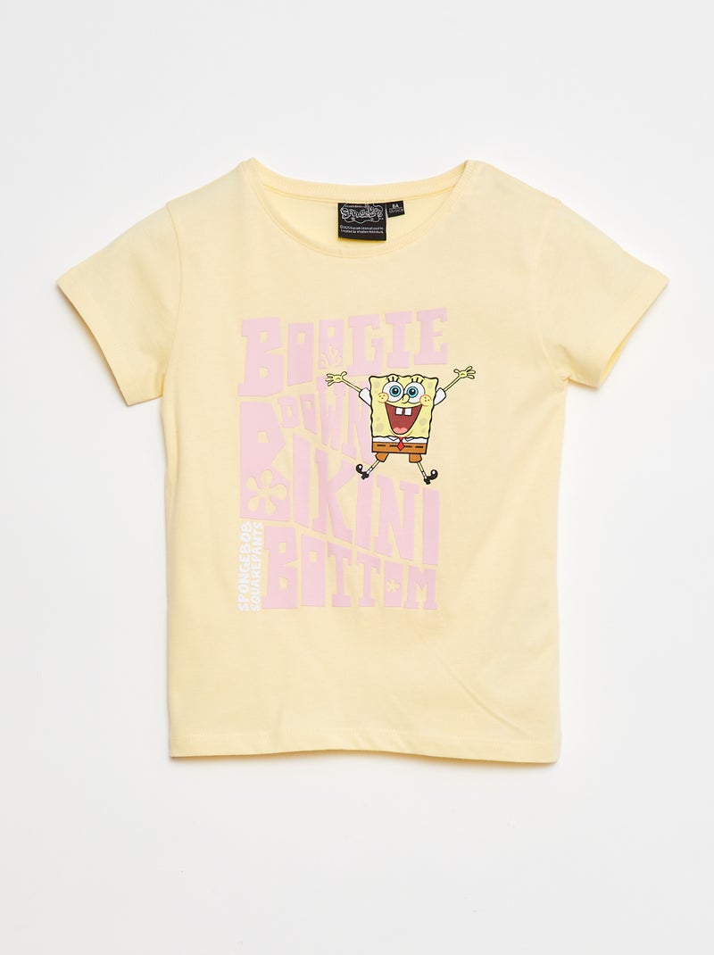 T-shirt 'Bob l'éponge' manches courtes JAUNE - Kiabi