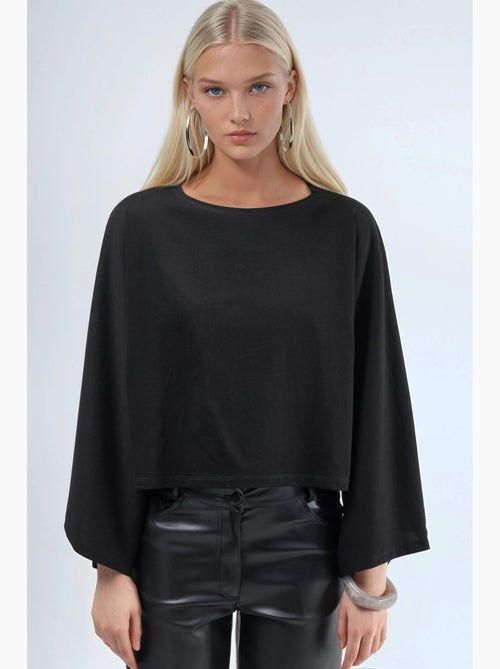 T-shirt boothals lange mouwen los model busem - Kiabi T-shirt boothals lange mouwen los model busem - Kiabi