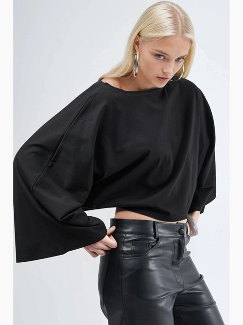 T-shirt boothals lange mouwen los model busem - Kiabi T-shirt boothals lange mouwen los model busem - Kiabi