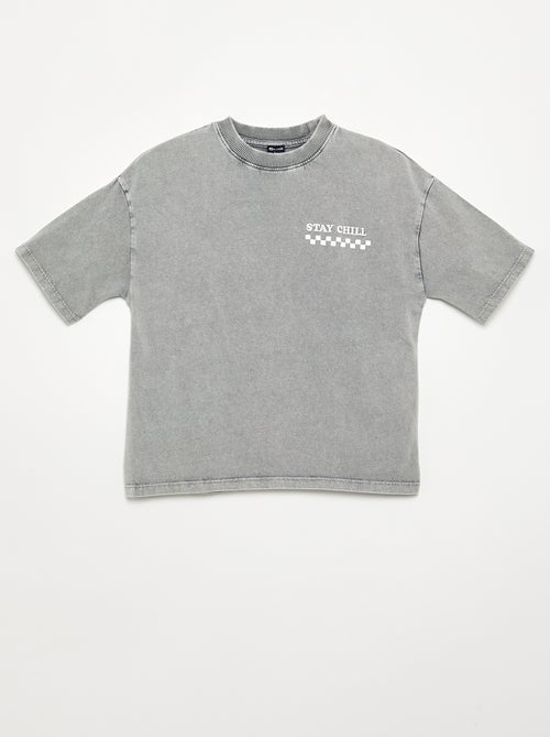 T-shirt brodé et imprimé à manches courtes - Kiabi T-shirt brodé et imprimé à manches courtes - Kiabi
