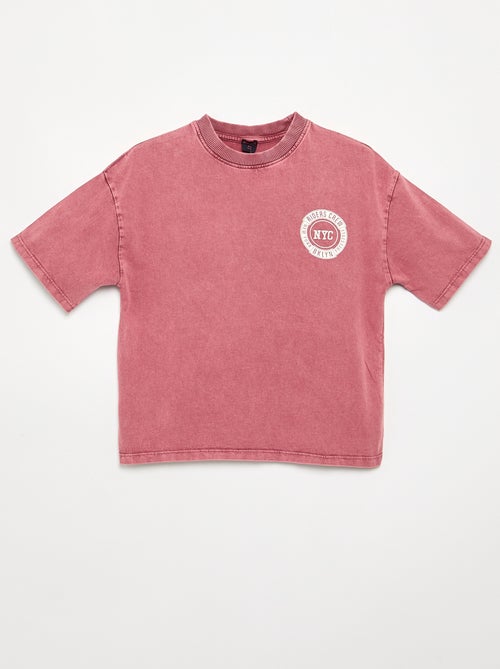 T-shirt brodé et imprimé à manches courtes - Kiabi T-shirt brodé et imprimé à manches courtes - Kiabi