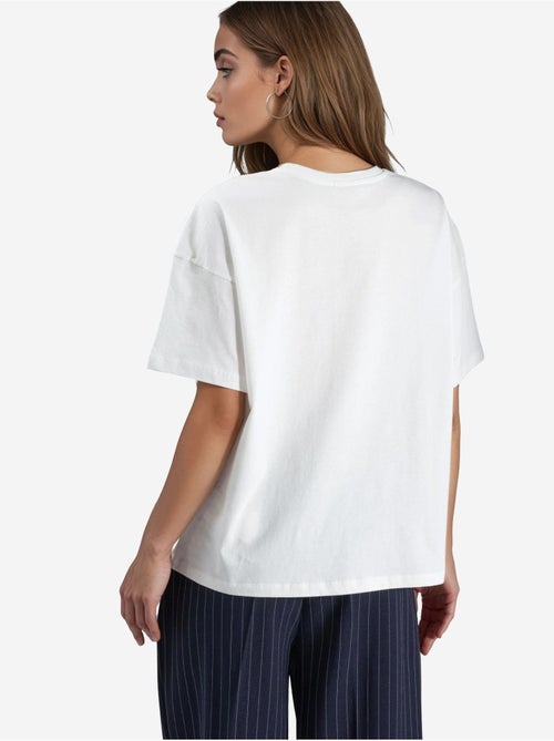 T-shirt brodé oversize à col rond hiccup - Kiabi