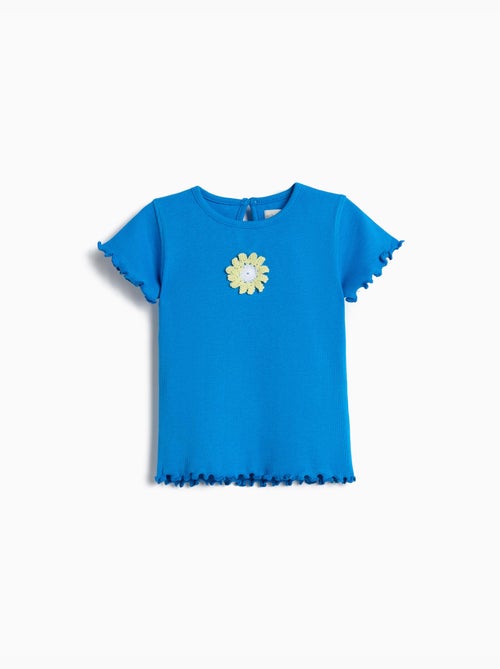 T-shirt brodée fleur, MO Fashion - Kiabi