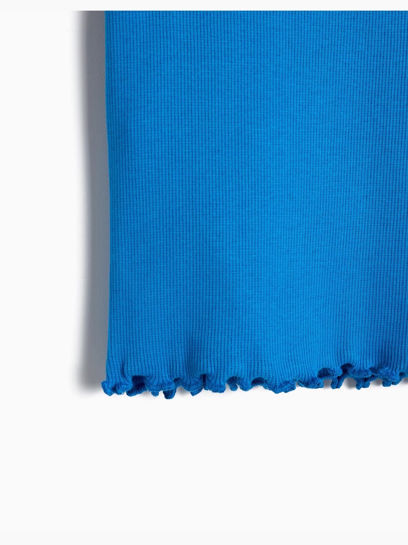 T-shirt brodée fleur, MO Fashion Bleu - Kiabi