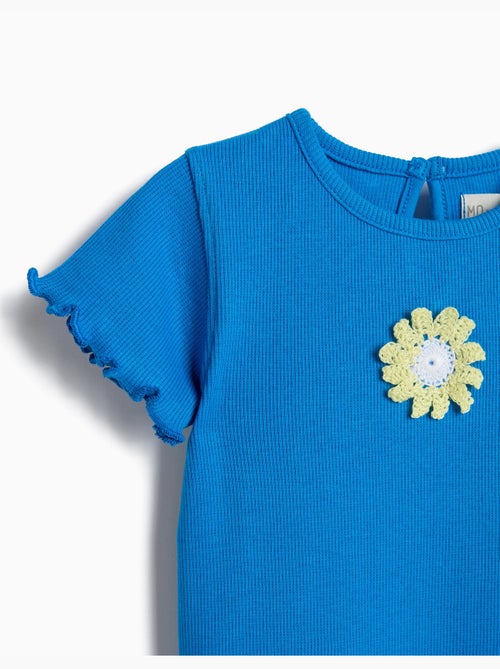 T-shirt brodée fleur, MO Fashion - Kiabi