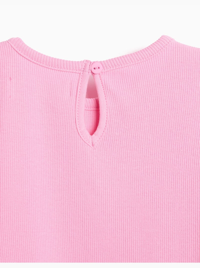 T-shirt brodée fleur, MO Fashion Rose - Kiabi