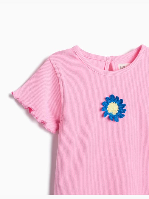 T-shirt brodée fleur, MO Fashion - Kiabi