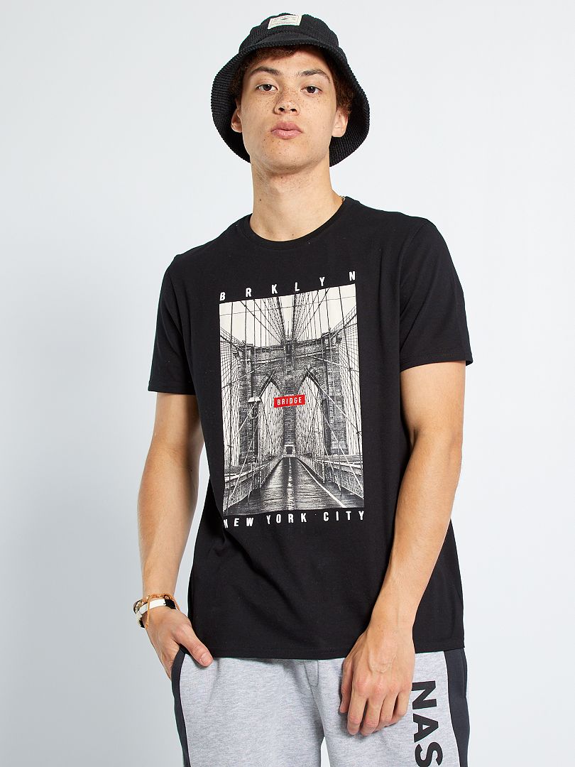 T-shirt 'Brooklyn' zwart - Kiabi