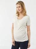 T-shirt cache-cœur d'allaitement blanc - Kiabi