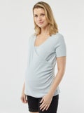 T-shirt cache-cœur d'allaitement BLEU - Kiabi