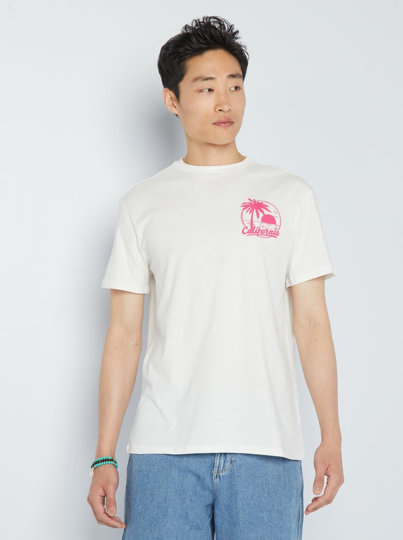 T-shirt California blanc - Kiabi
