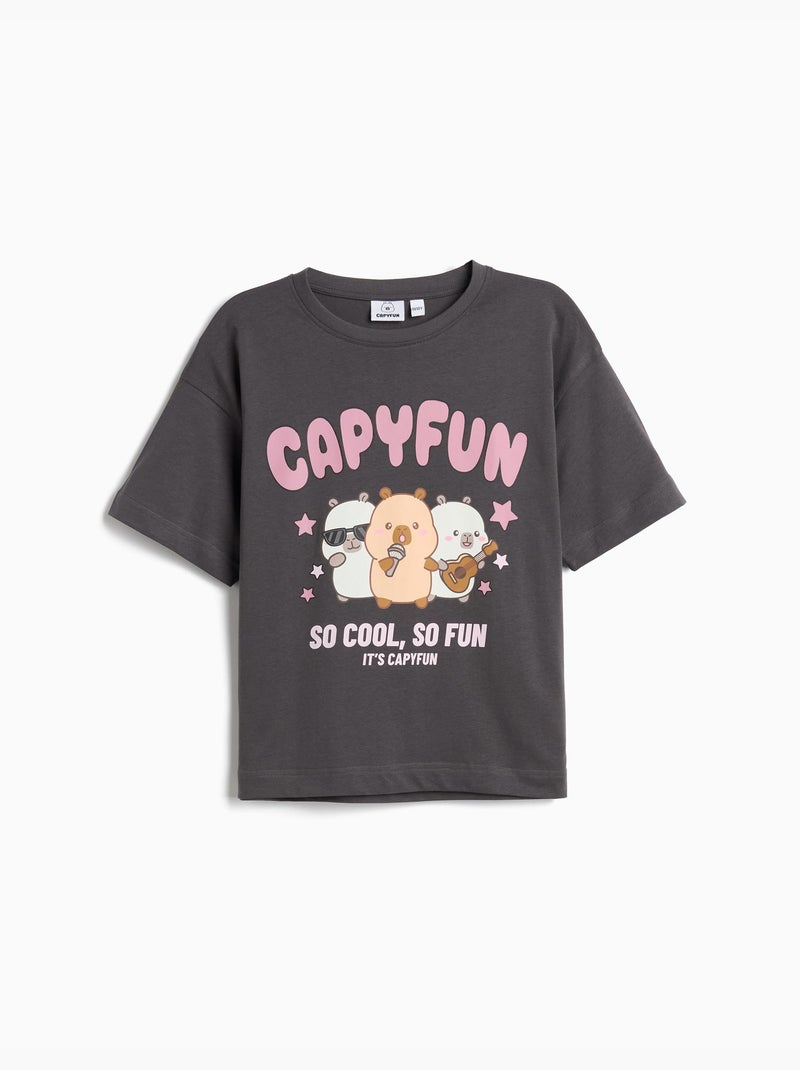 T-shirt 'Capibara Capyfun', MO Fashion Grijs - Kiabi