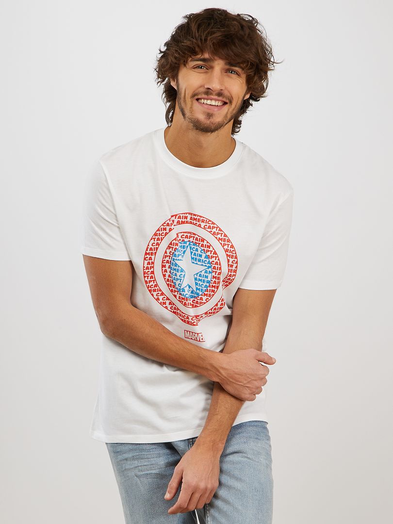 T-shirt 'Captain America' blanc - Kiabi