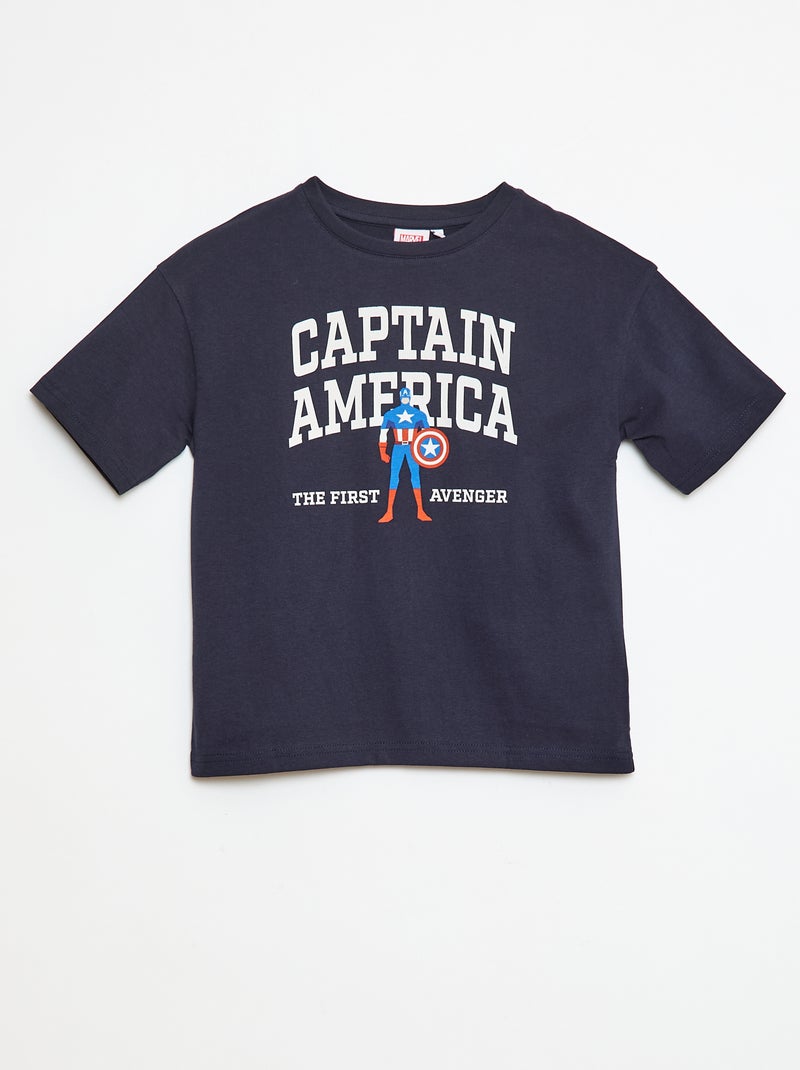 T-shirt 'Captain America' 'Marvel' manches courtes Bleu - Kiabi