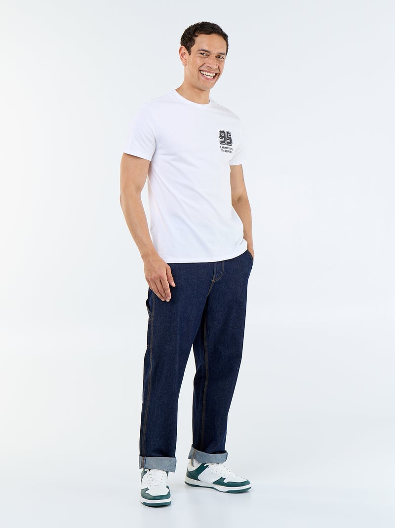 T-shirt 'Cars' 'Disney' 'Pixar' voor- en achterkant Wit - Kiabi