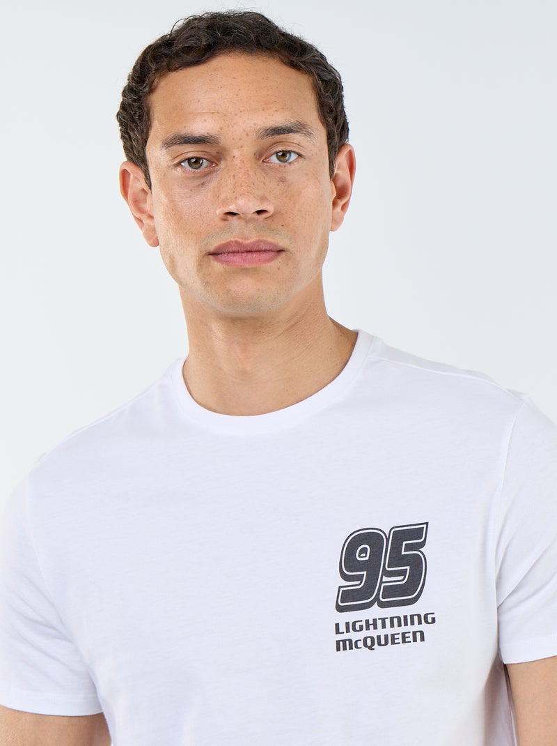 T-shirt 'Cars' 'Disney' 'Pixar' voor- en achterkant Wit - Kiabi