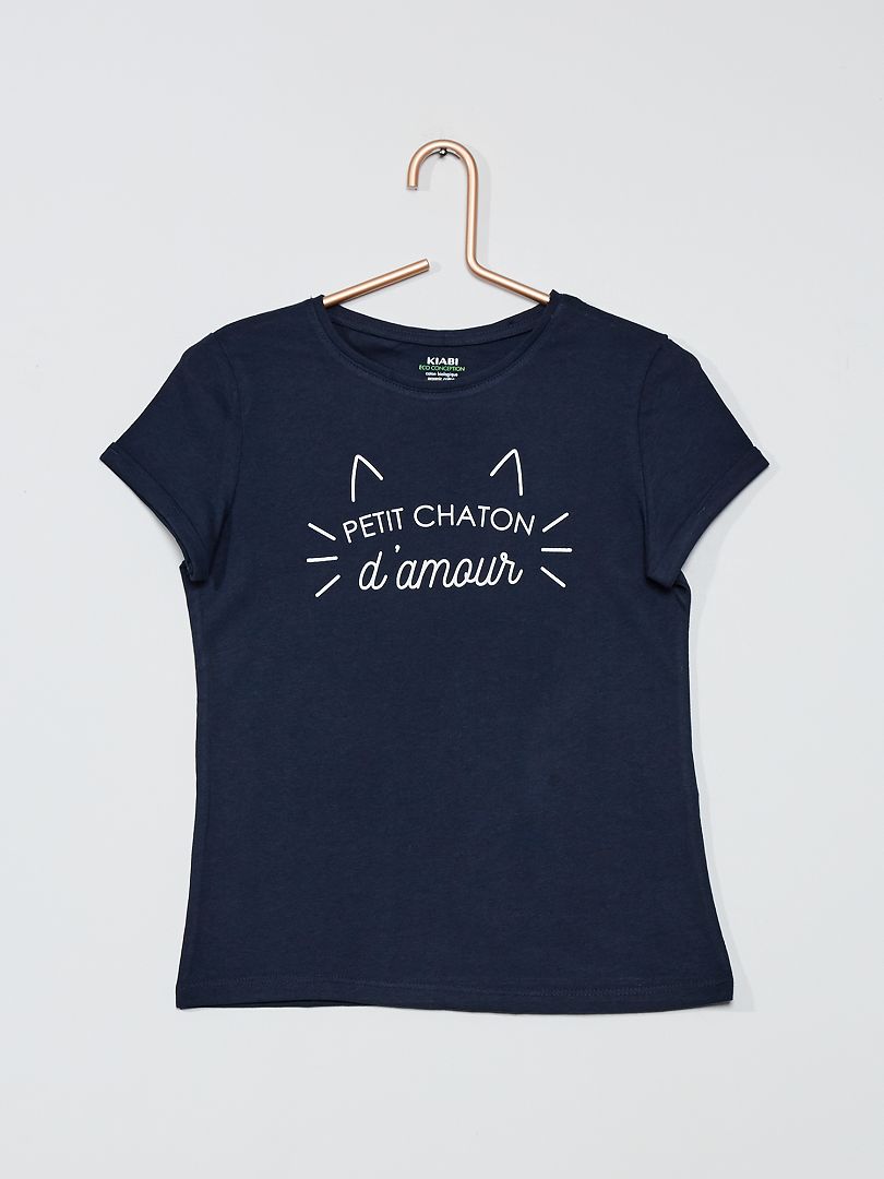 T-shirt  'chaton' marine/chaton - Kiabi