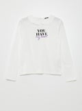 T-shirt col claudine blanc - Kiabi