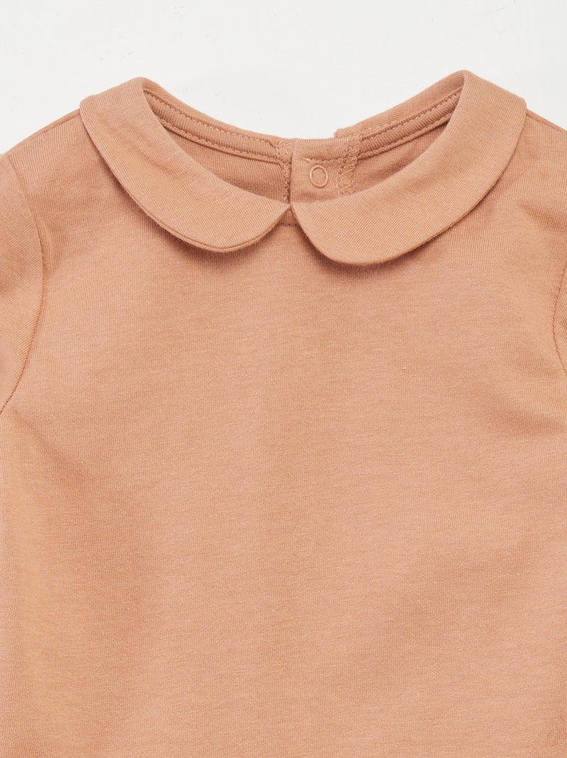 T-shirt col claudine Rose - Kiabi