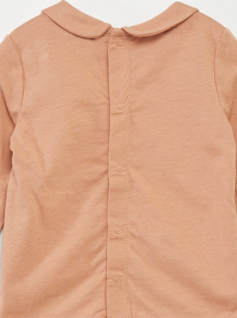 T-shirt col claudine Rose - Kiabi