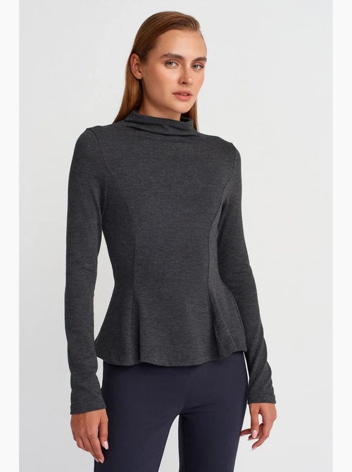 T-shirt col lange mouwen peplum aansluitend dilvin - Kiabi T-shirt col lange mouwen peplum aansluitend dilvin - Kiabi