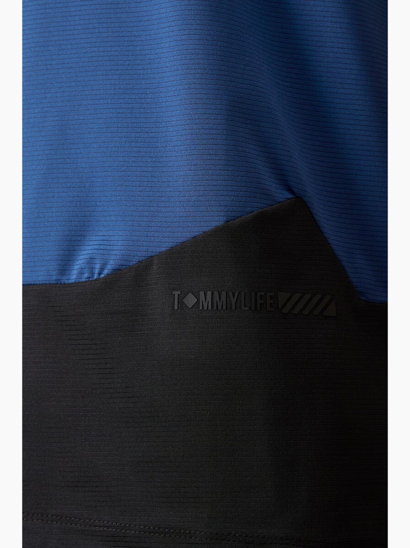 T-shirt col rond à blocs de couleur tommy Bleu Noir - Kiabi