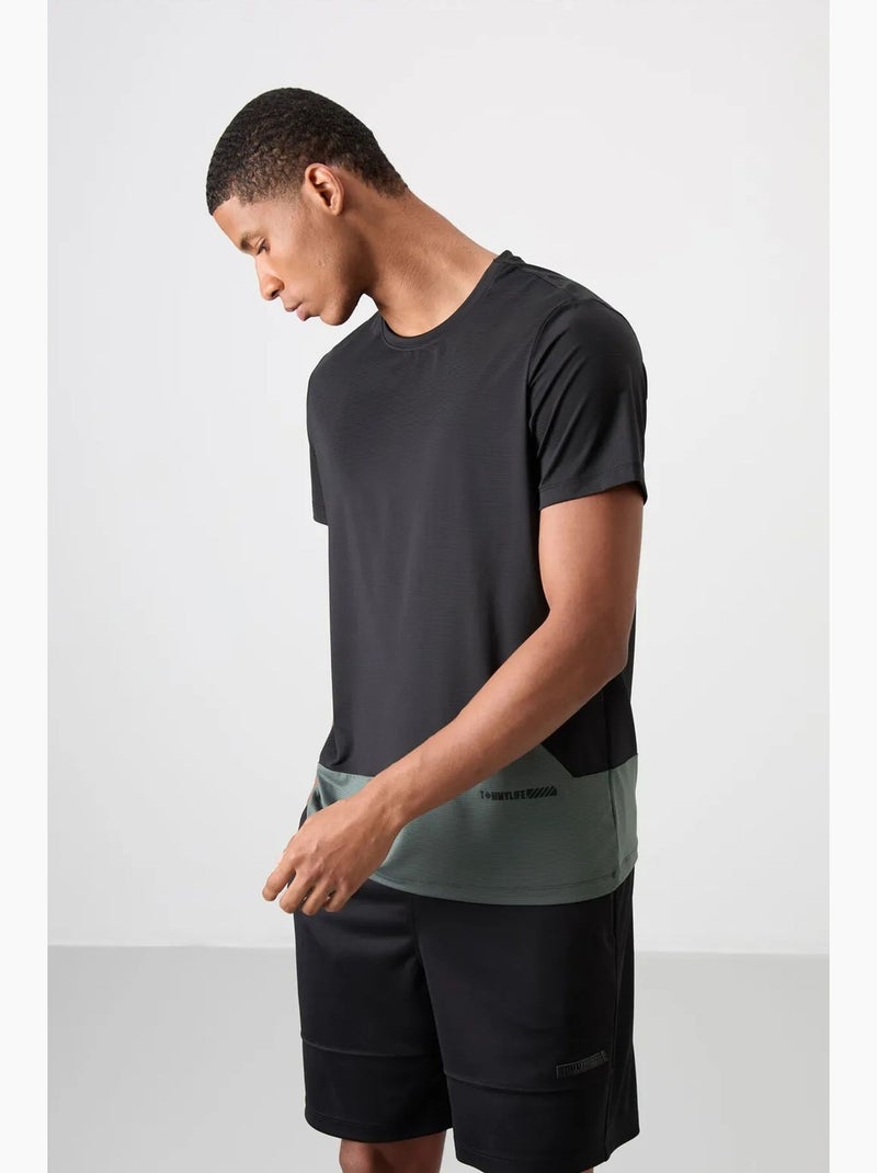 T-shirt col rond à blocs de couleur tommy Noir Vert - Kiabi