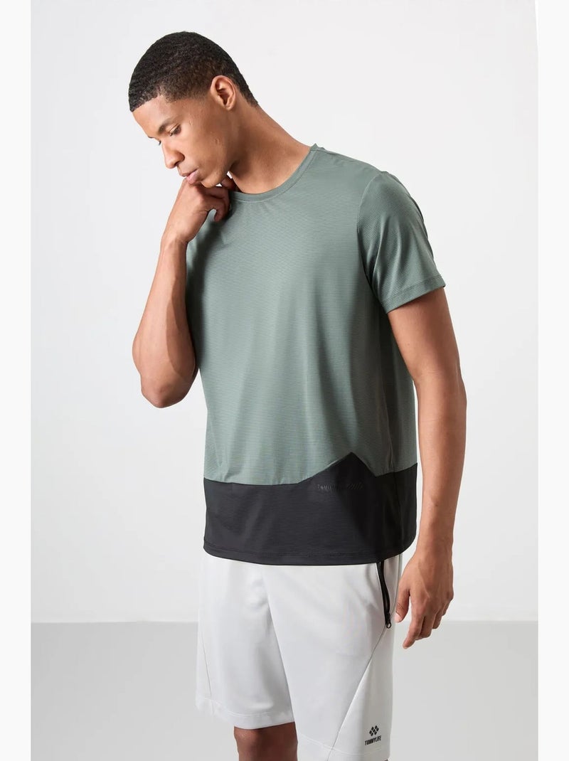 T-shirt col rond à blocs de couleur tommy Vert - Kiabi