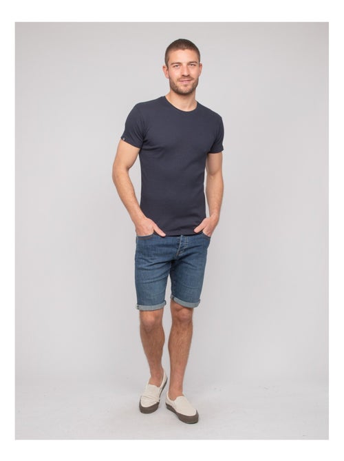 T shirt col rond coton cotelé walter - Kiabi
