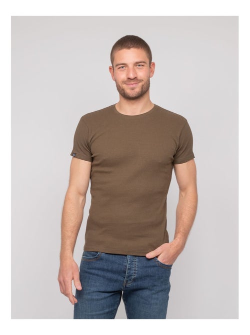 T shirt col rond coton cotelé walter - Kiabi