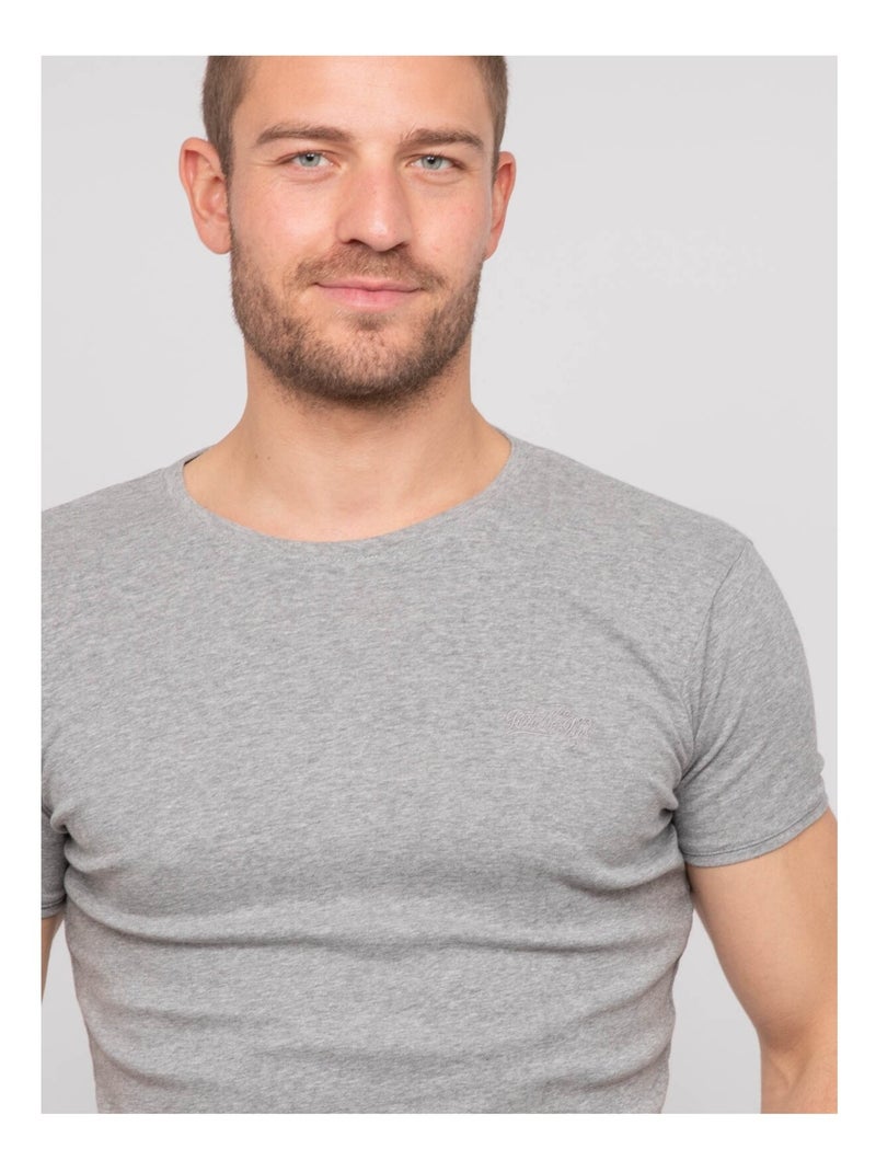 T shirt col rond coton warlof Gris - Kiabi