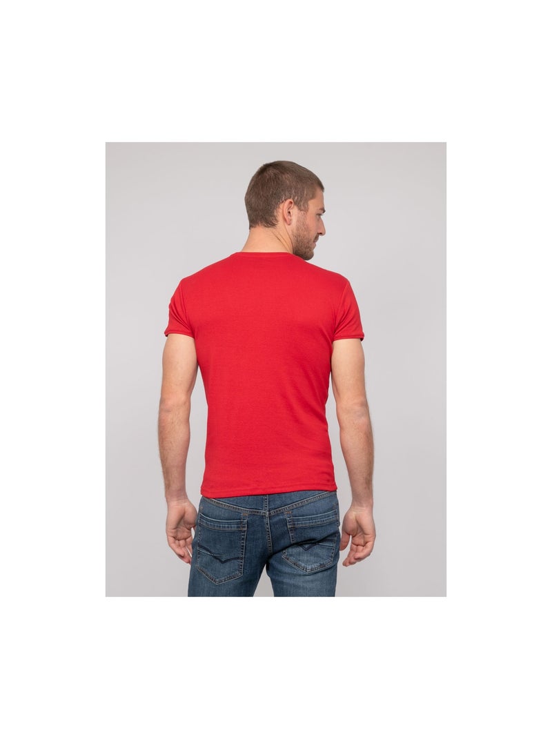 T shirt col rond coton warlof Rouge - Kiabi
