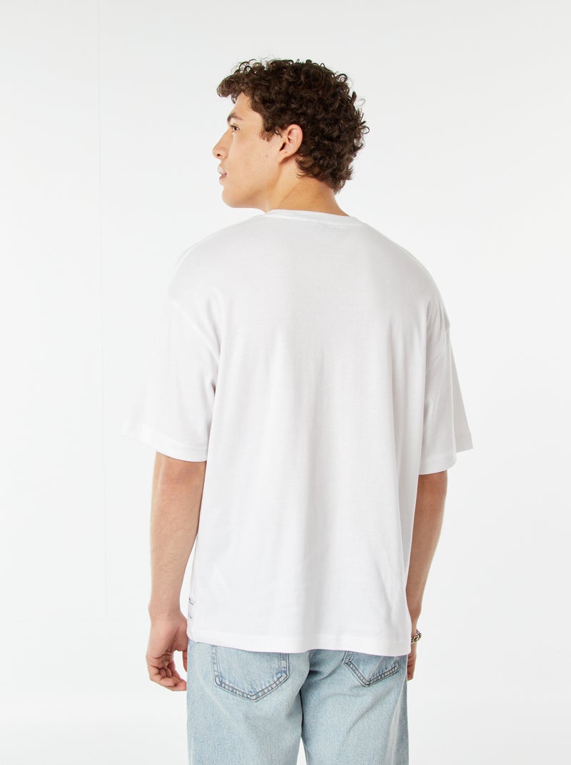 T-shirt col rond en coton Blanc - Kiabi