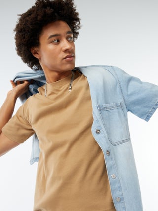 T-shirt col rond en coton