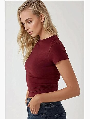 T-shirt col rond en coton doux au toucher et coupe ajustée hiccup