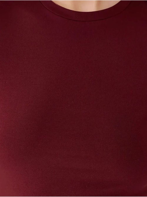 T-shirt col rond en coton doux au toucher et coupe ajustée hiccup - Kiabi