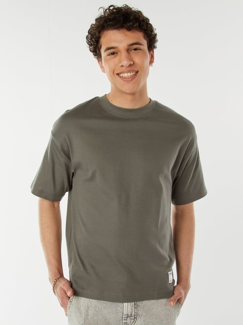 T-shirt col rond en coton - Kiabi