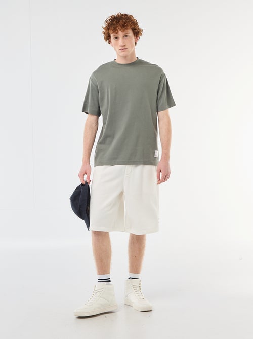 T-shirt col rond en coton - Kiabi