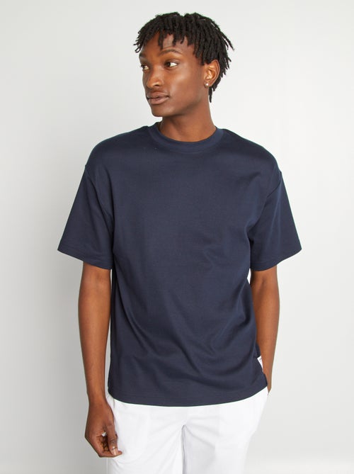 T-shirt col rond en coton - Kiabi