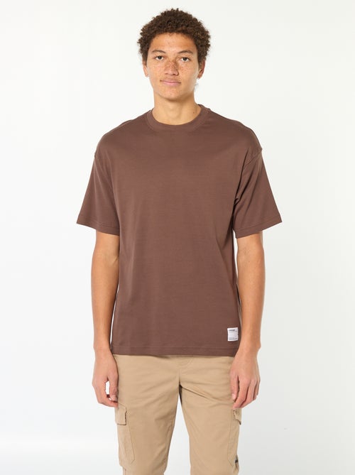 T-shirt col rond en coton - Kiabi