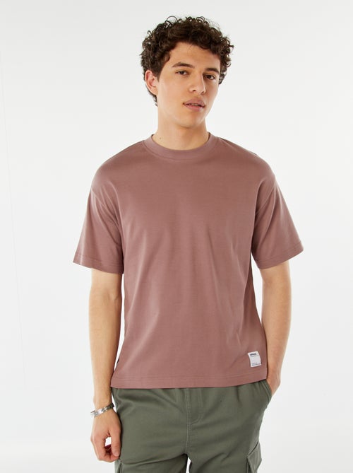T-shirt col rond en coton - Kiabi