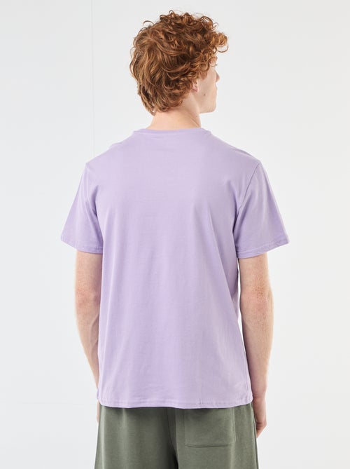 T-shirt col rond imprimé en coton - Kiabi