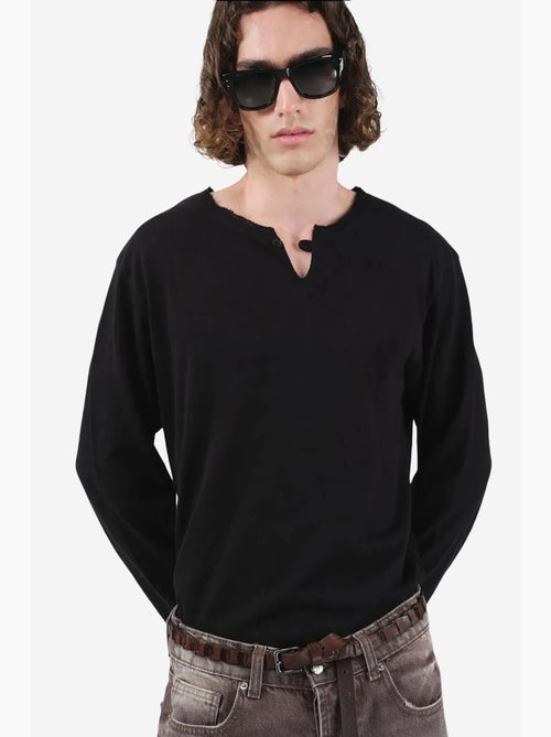 T-shirt col rond manches longues uni à boutons giesto - Kiabi T-shirt col rond manches longues uni à boutons giesto - Kiabi