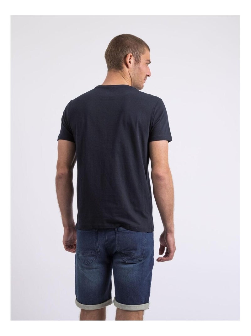 T-shirt col rond nagori Bleu marine - Kiabi