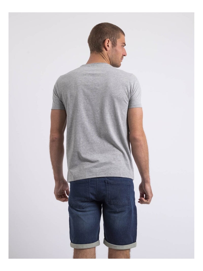 T-shirt col rond nagori Gris - Kiabi