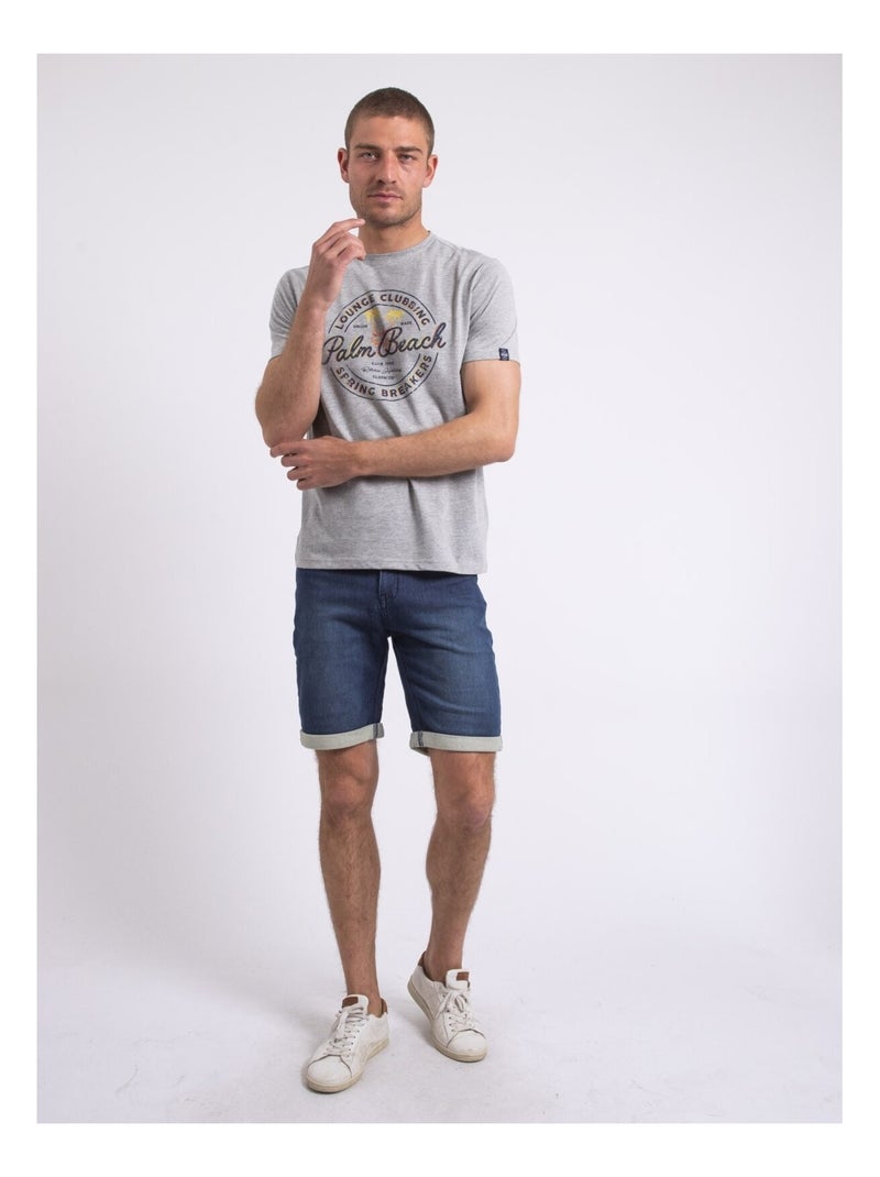 T-shirt col rond nakiwok Gris - Kiabi