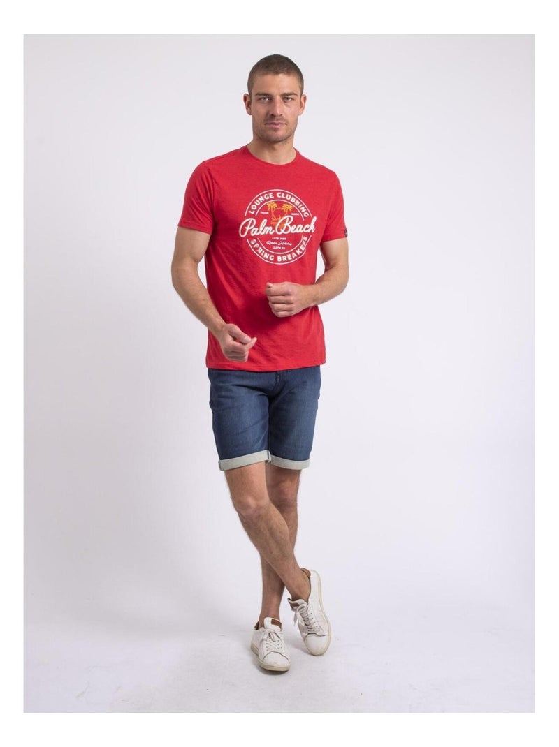T-shirt col rond nakiwok Rouge - Kiabi